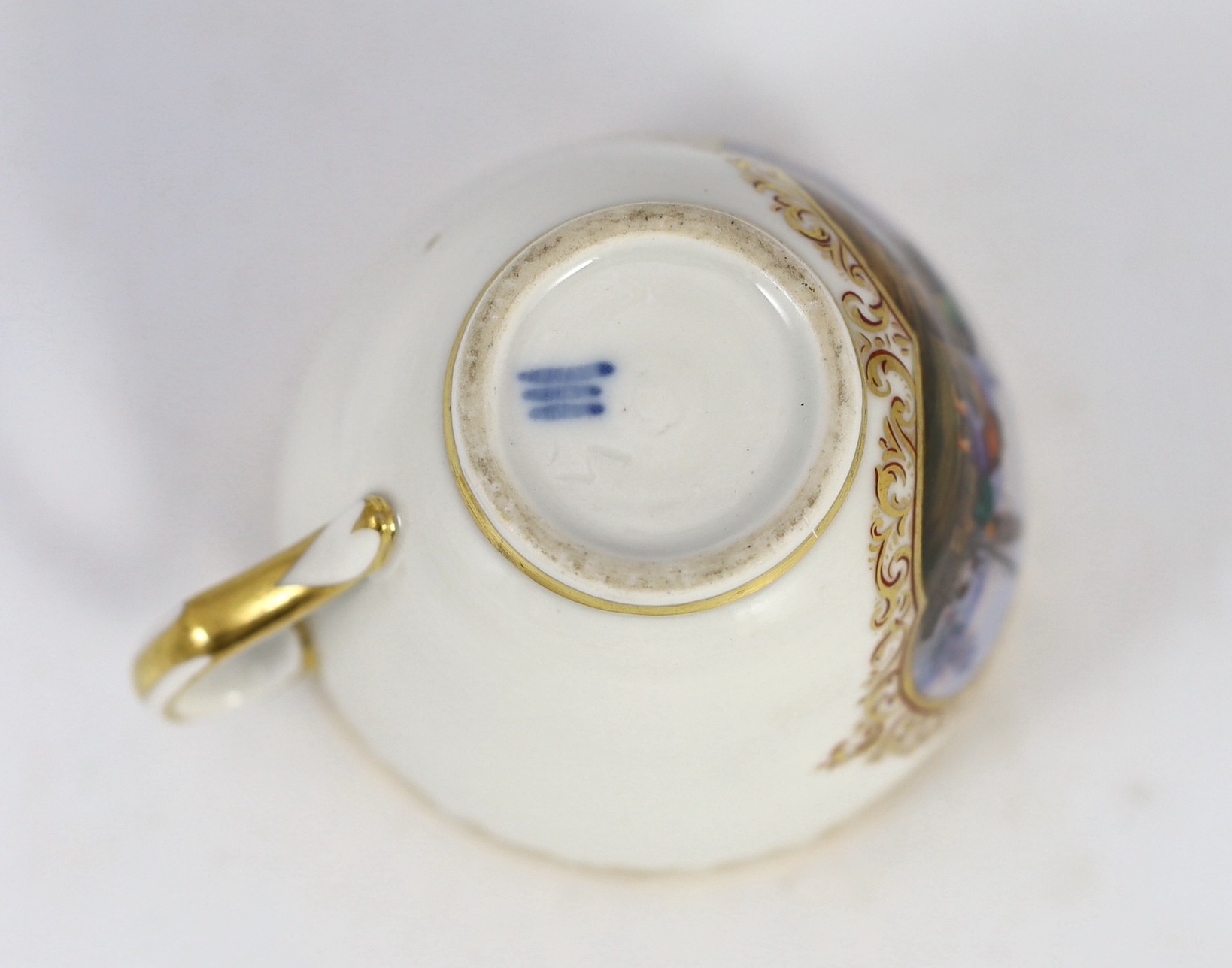 A Royal Copenhagen Flora Danica deep dish, c.1956 and a Copenhagen coffee cup, 19th century, (2)